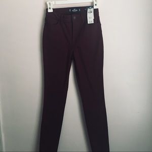 NWT maroon Hollister high rise jeans